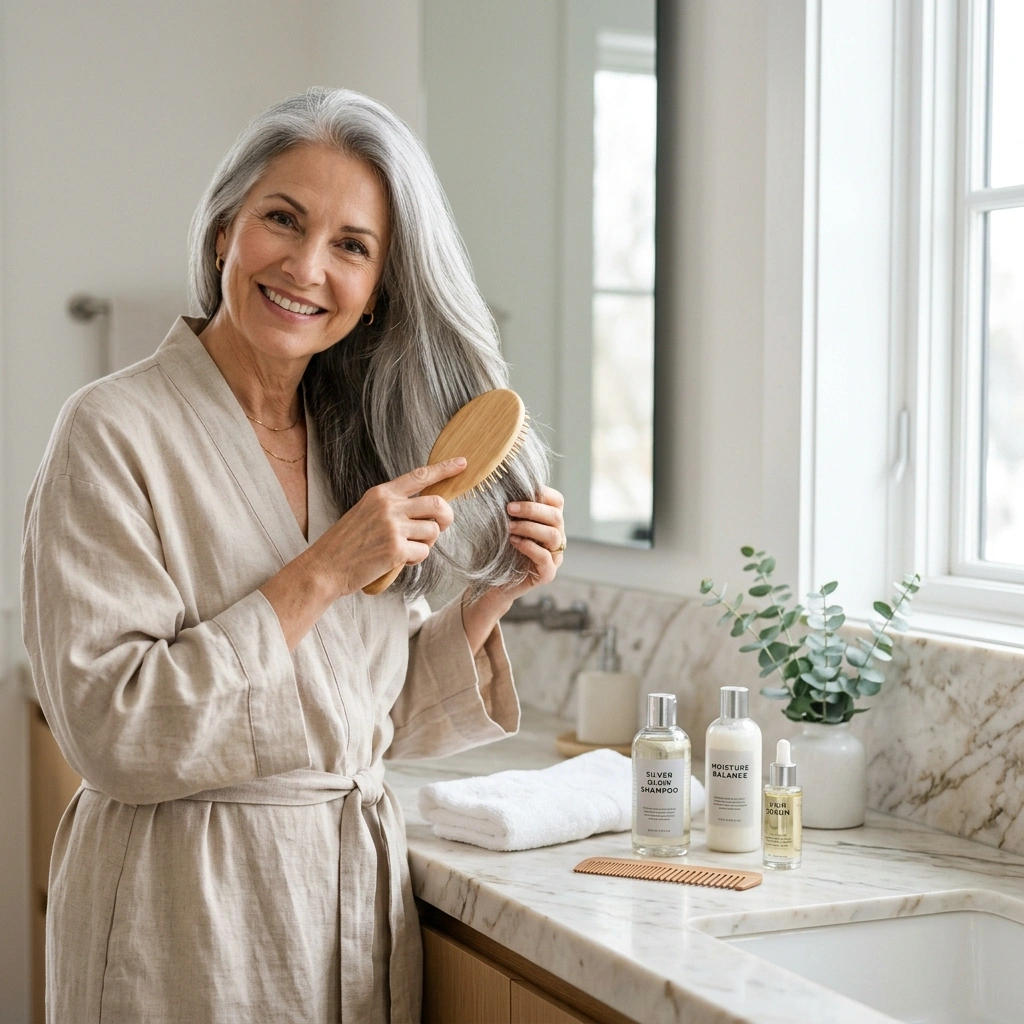 Gray Hair Care Routine How to Prevent Dryness, Dullness, and Yellowing